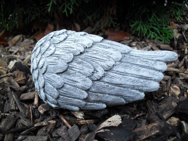 Steinfigur Grabschmuck Katze am Flügel – Bild 4