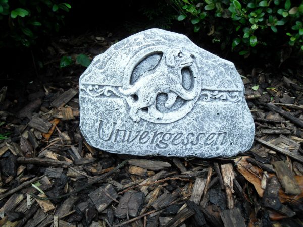 Steinfigur Grabschmuck Hund "Unvergessen"