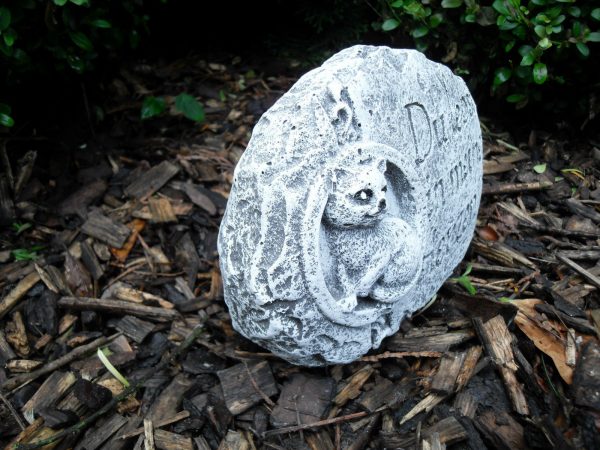 Steinfigur Grabschmuck Katze "Du lebst in meinem Herzen" – Bild 3