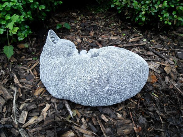 Steinfigur große eingerollte Katze – Bild 4