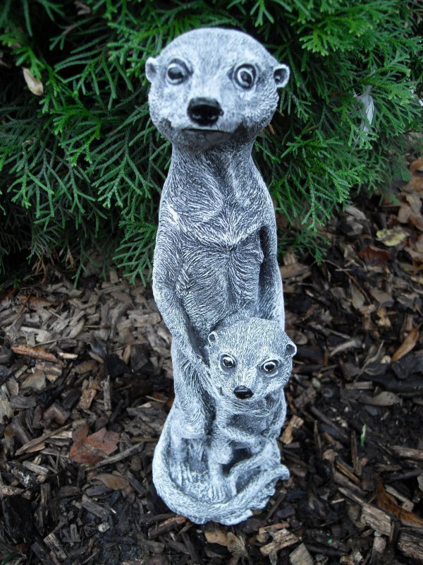 Steinfigur 2er Erdmännchen – Bild 2