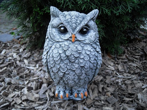 Steinfigur Eule Kautz Schneeeule Frostfest Steinguss Wetterfest