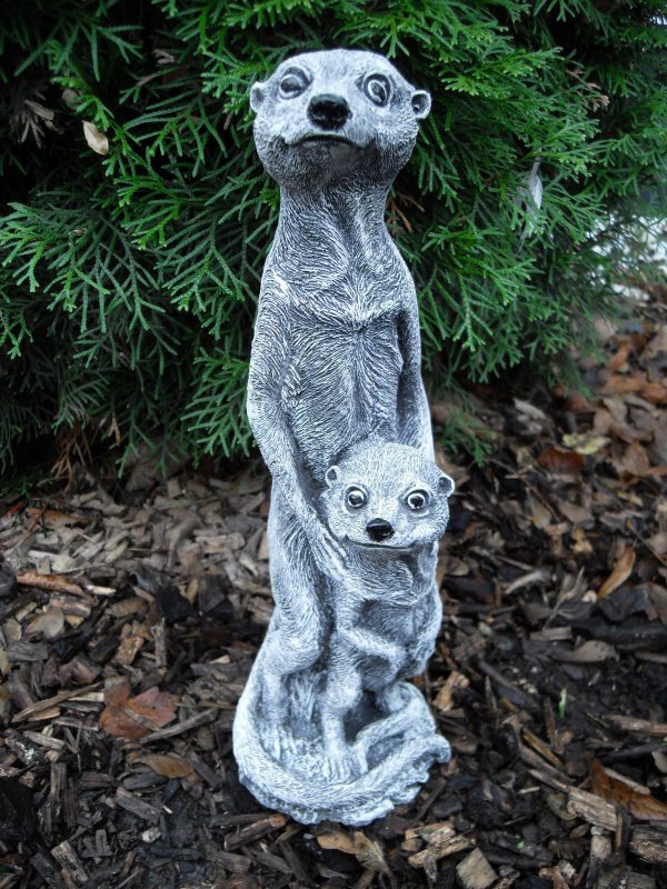 Steinfigur 2er Erdmännchen
