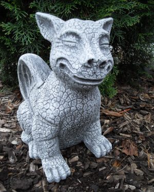 Steinfigur Katzen - Gargoyle Steinguss Frostfest