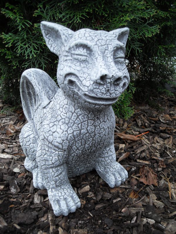 Steinfigur Katzen - Gargoyle Steinguss Frostfest