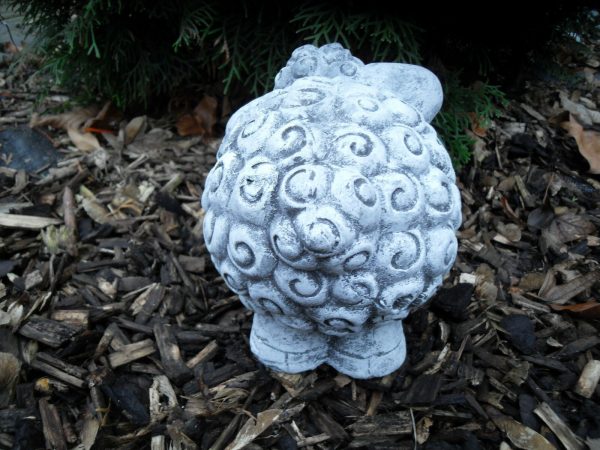 Steinfigur großes niedliches Schaf stehend Steinguss Frostfest Wetterfest Garten – Bild 2