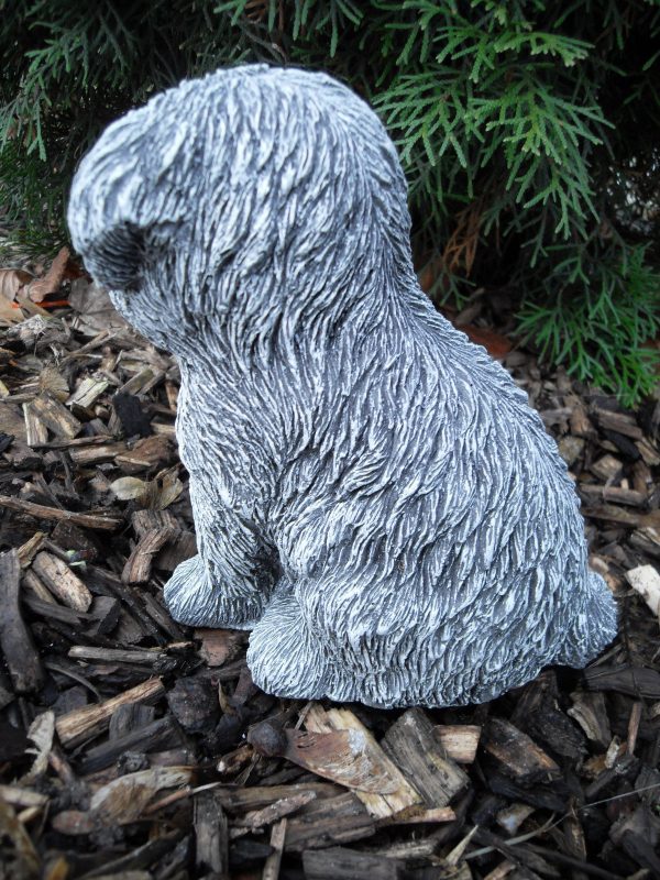 Steinfigur Hund Shih Tzu / Malteser Frostfest Wetterfest Steinguss Deko Garten – Bild 2