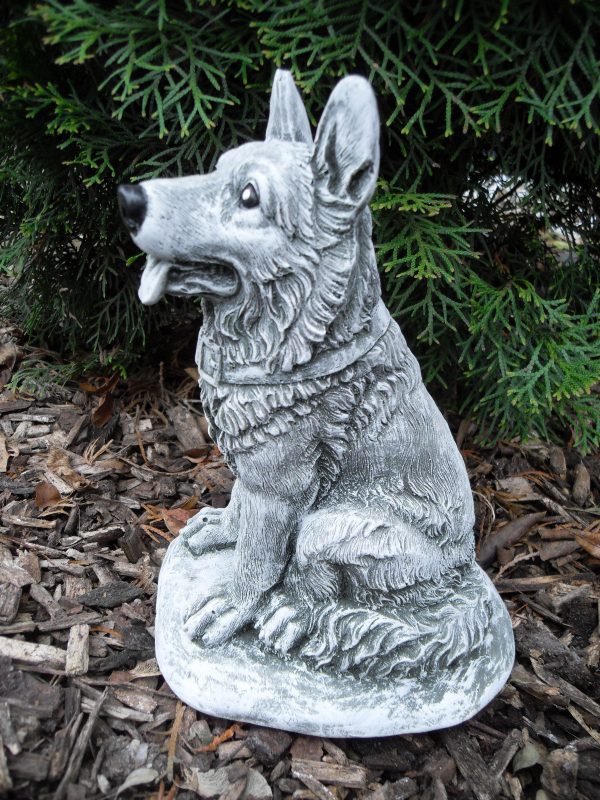 Steinfigur schöner Schäferhund Steinguss Frostfest Wetterfest Hund Haustier – Bild 2