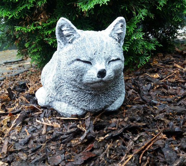Steinfigur große Katze schlafend ruhend Frostfest Steinguss Garten Deko Haustier – Bild 2