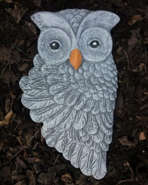 Steinfigur Wandrelief schöne Eule Frostfest Wetterfest Garten Haus Deko