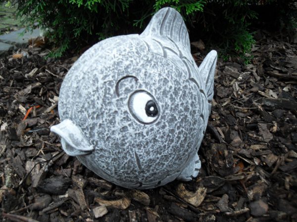 Steinfigur niedlicher dicker Fisch massiver Steinguss Frostfest Nemo – Bild 3