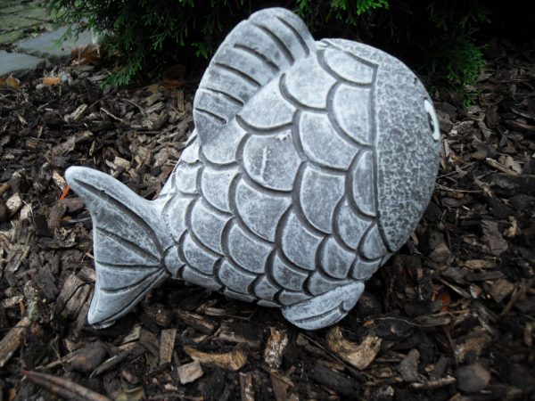 Steinfigur niedlicher dicker Fisch massiver Steinguss Frostfest Nemo – Bild 2