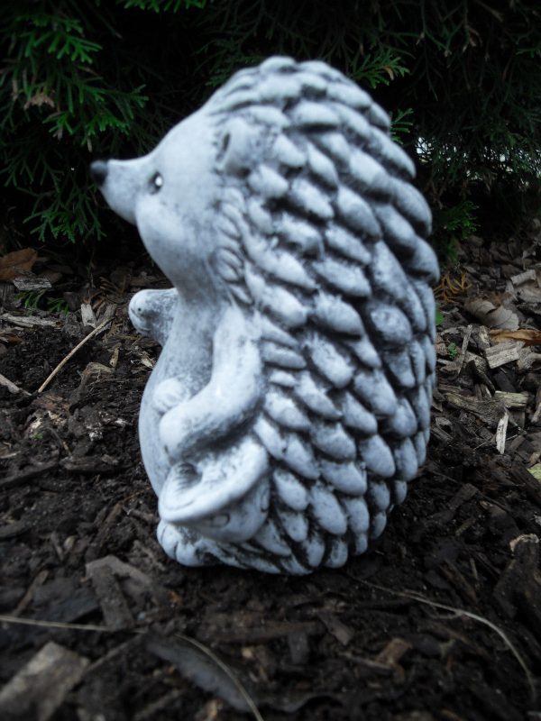 Steinfigur Igel sitzend mit Pilz Frostfest Steinguss Garten Tier Haustier – Bild 3