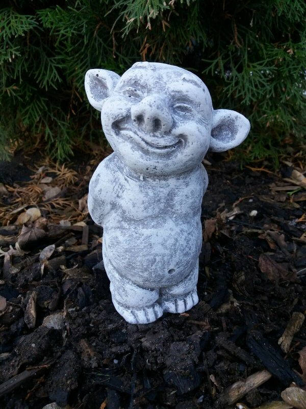 Steinfigur Troll Gnom Kobold stehend (2) Steinguss Frostfest Wetterfest Garten