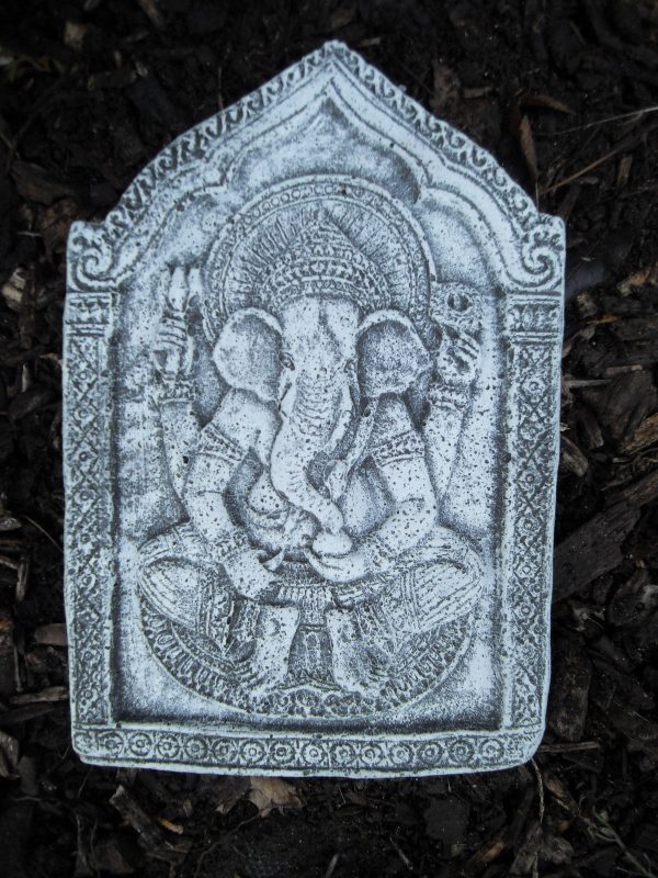 Ganesha Wandrelief aus massiven Steinguss Frostfest Wetterfest Garten