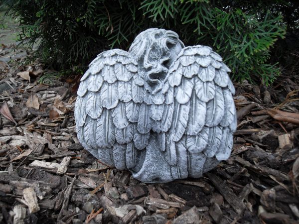 Steinfigur Engel sitzend Steinguss Frostfest Wetterfest Grabschmuck Garten Deko – Bild 2