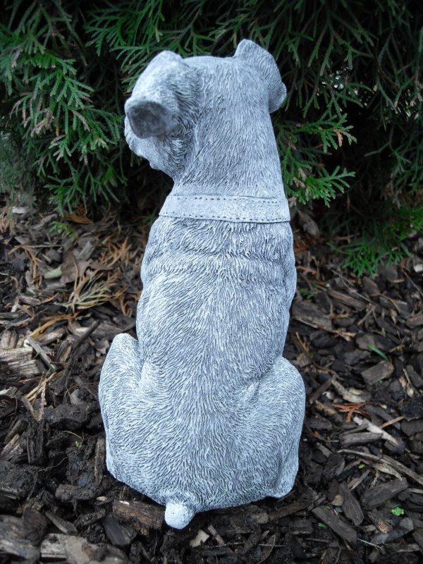 Steinfigur Hund Jack Russel Terrier Frostfest Haustier Steinguss Deko Garten – Bild 2