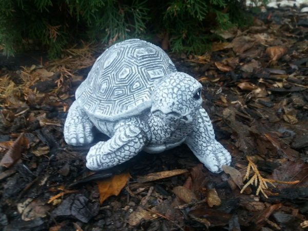 Steinfigur mittlere natürliche Schildkröte Frostfest Steinguss Wetterfest – Bild 3