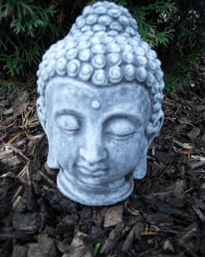 Steinfigur Buddha Shiva Kopf Feng-Shui Frostfest Steinguss Garten Deko