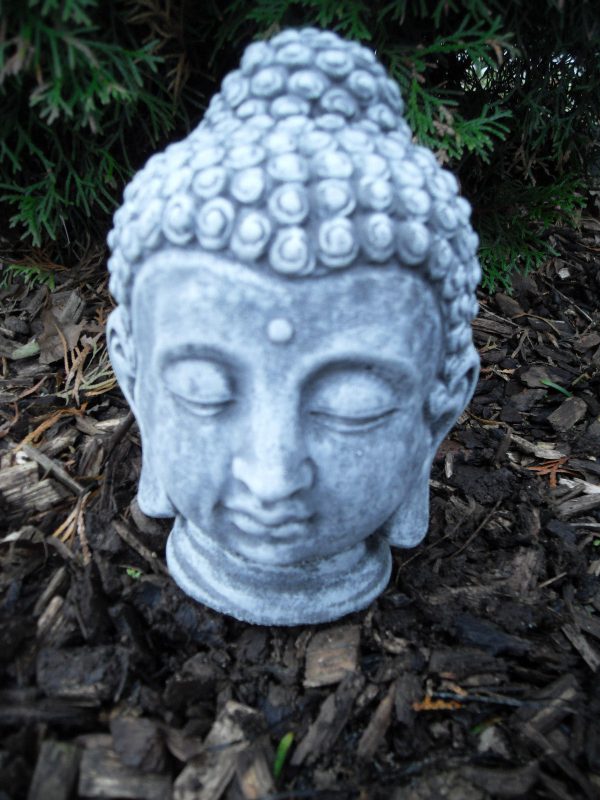 Steinfigur Buddha Shiva Kopf Feng-Shui Frostfest Steinguss Garten Deko