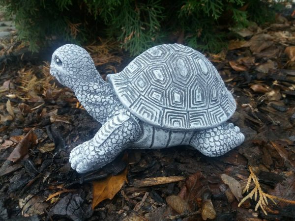 Steinfigur mittlere natürliche Schildkröte Frostfest Steinguss Wetterfest – Bild 2