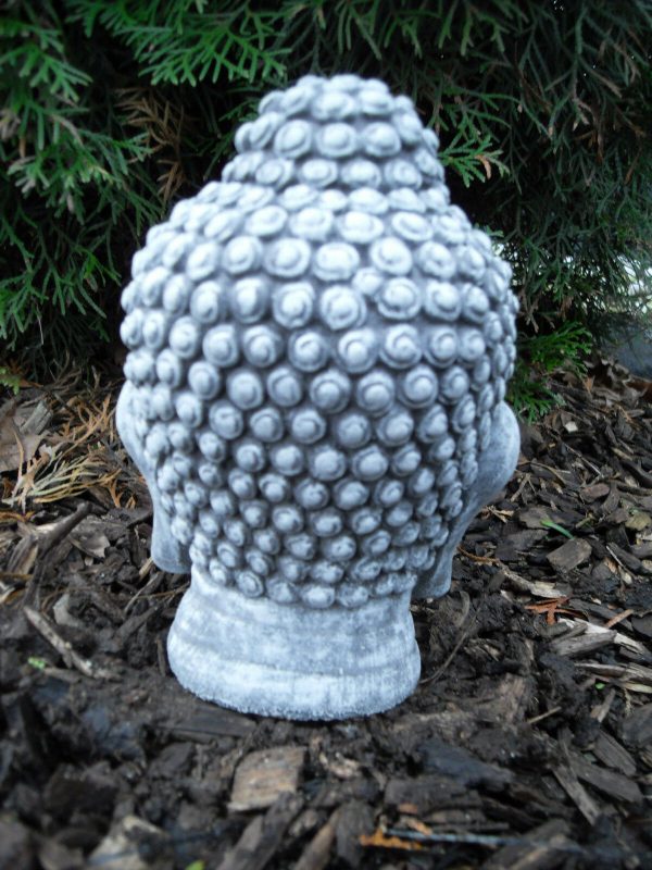 Steinfigur Buddha Shiva Kopf Feng-Shui Frostfest Steinguss Garten Deko – Bild 2