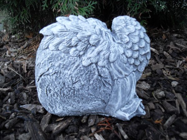 Steinfigur Grabschmuck Engel am Herz "In ewiger Liebe" Frostfest Steinguss – Bild 2