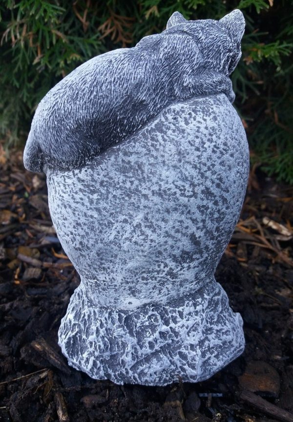 Grabschmuck Katze Haustier mit Inschrift Frostfest Steinguss Deko wetterfest – Bild 2
