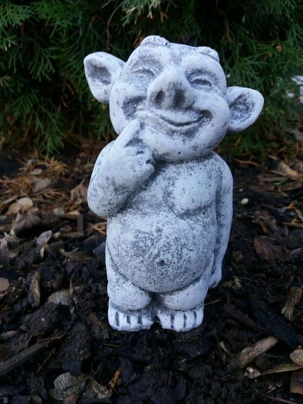 Steinfigur Troll Gnom Kobold stehend (1) Steinguss Frostfest Wetterfest Garten