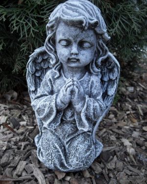 Steinfigur Engel kniend betend Grabschmuck Frostfest Wetterfest Grab Garten Deko
