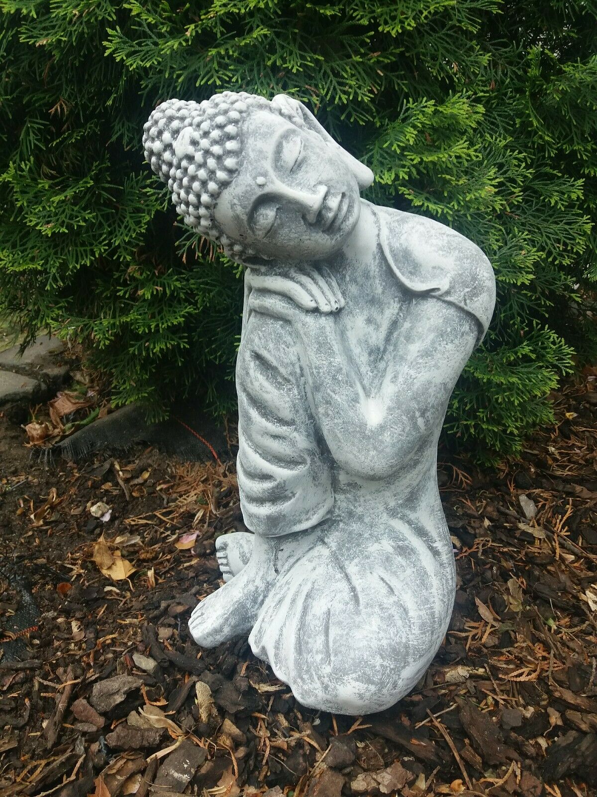 Steinfigur massiver  Buddha mit Pflanzschale Shiva  Garten Frostfrei Steinguss 