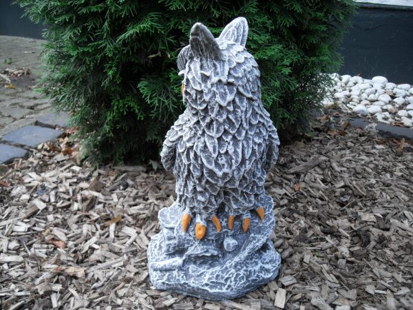 Steinfigur große Eule / Kautz (tolle Struktur) 38cm Frostfest Steinguss – Bild 3