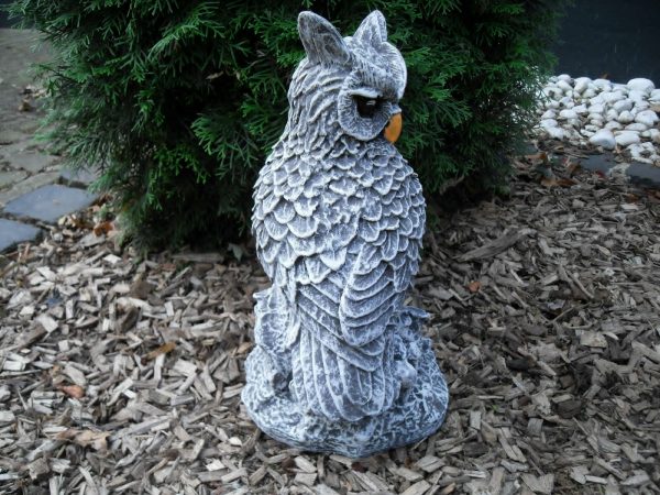 Steinfigur große Eule / Kautz (tolle Struktur) 38cm Frostfest Steinguss – Bild 4