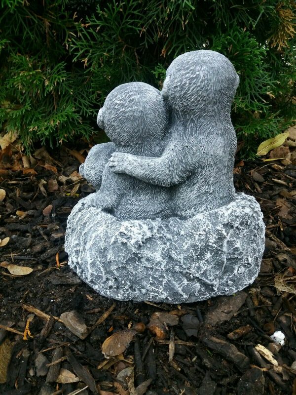 Steinfigur 3-er Familie Erdmännchen im Hügel Steinguss Frostfest Garten Deko – Bild 3