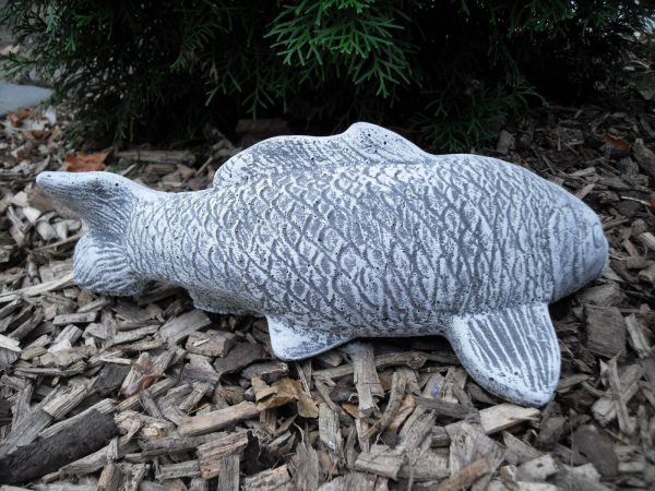 Steinfigur Koi (33cm) Frostfest Steinguss Teich Garten Fisch Deko – Bild 4