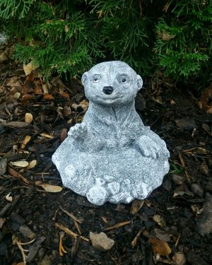 Steinfigur Erdmännchen im Hügel Steinguss Frostfest Garten Deko Wetterfest