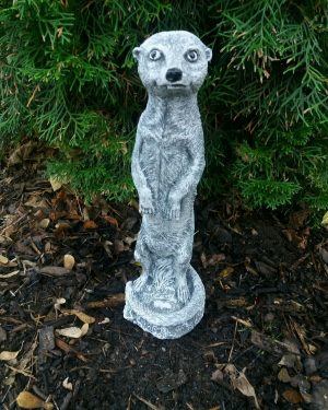 Steinfigur Erdmännchen stehend 35cm Steinguss Frostfest Garten Deko Wetterfest