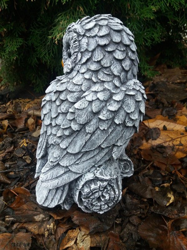 Steinfigur schöne Eule Kautz Schneeeule Uhu Frostfest Steinguss Wetterfest Tier – Bild 4