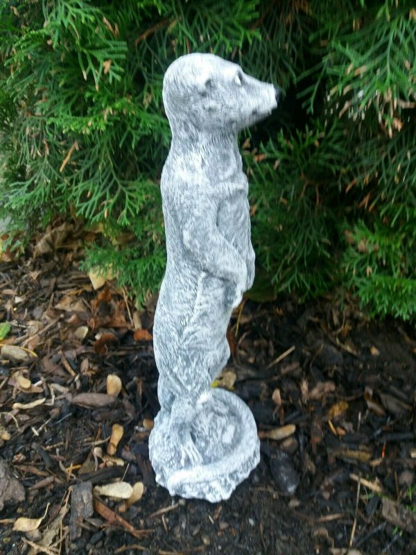 Steinfigur Erdmännchen stehend 35cm Steinguss Frostfest Garten Deko Wetterfest – Bild 4