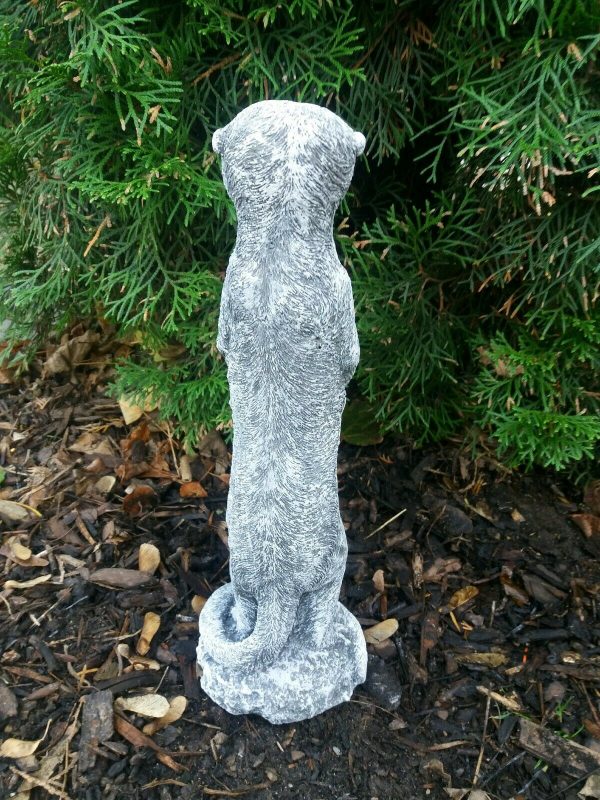 Steinfigur Erdmännchen stehend 35cm Steinguss Frostfest Garten Deko Wetterfest – Bild 5