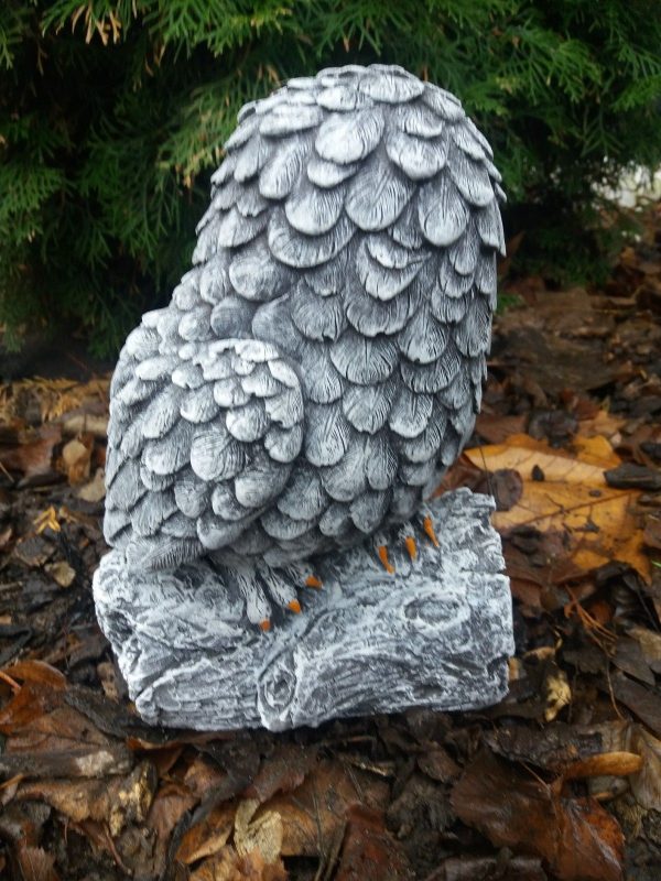 Steinfigur schöne Eule Kautz Schneeeule Uhu Frostfest Steinguss Wetterfest Tier – Bild 5
