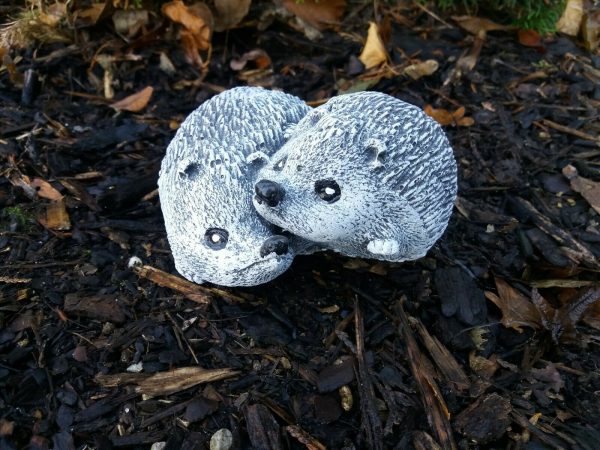 Steinfigur 2-er Igel Frostfest Wetterfest Steinguss Garten Deko