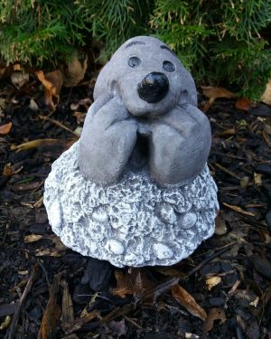 Steinfigur süßer Maulwurf in Hügel Frostfest Steinguss Garten Deko Mauli Tier
