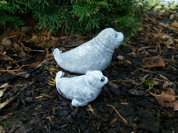 Steinfigur 2-er Set Robbe Heuler Frostfest Steinguss Wetterfest Garten – Bild 4