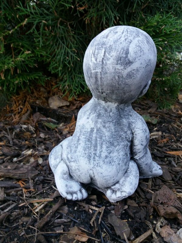 Steinfigur Junge sitzend Frostfest Steinguss Wetterfest Garten Deko – Bild 4