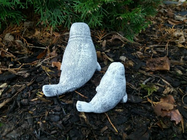 Steinfigur 2-er Set Robbe Heuler Frostfest Steinguss Wetterfest Garten – Bild 5