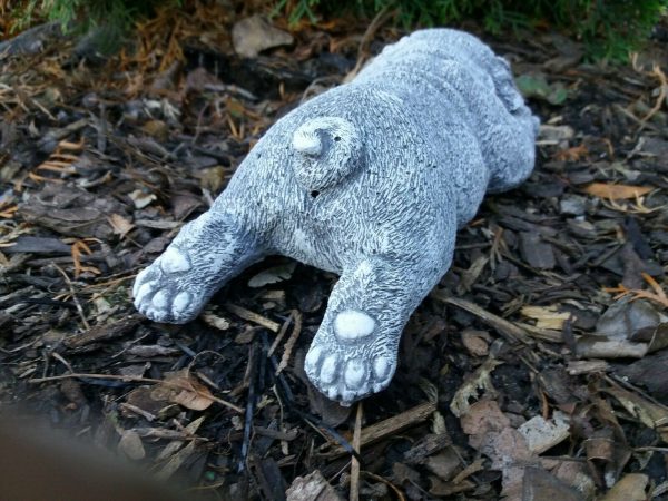 Steinfigur Hund süßer Mops liegend Frostfest Wetterfest Steinguss – Bild 4
