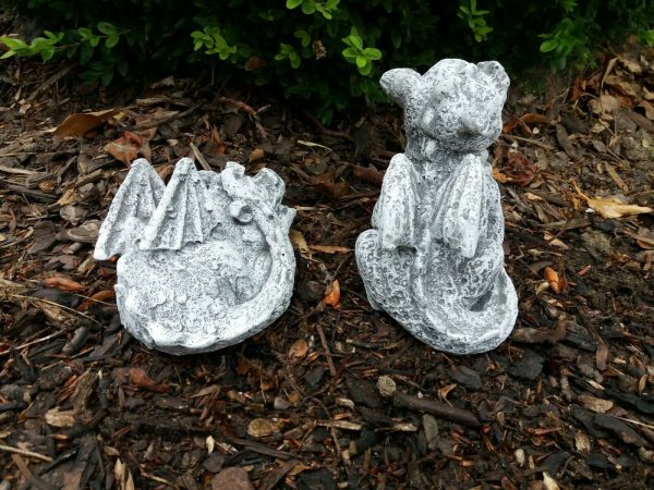 Steinfigur 2-er Set Drachen Sam Frostfest Steinguss Garten Deko Gargoyle – Bild 4
