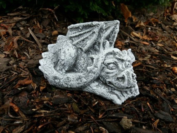 Steinfigur Drache Sam liegend Frostfest Steinguss Garten Deko Gargoyle (Kopie)