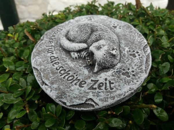 Grabschmuck (Platte) Katze "Danke für die schöne Zeit" Frostfest Tiergrab – Bild 4